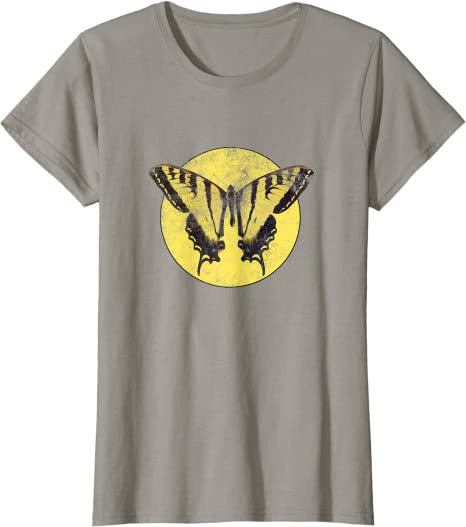 Beautiful Vintage Butterfly "Retro Design" 80s Beach Style T-Shirt Slate