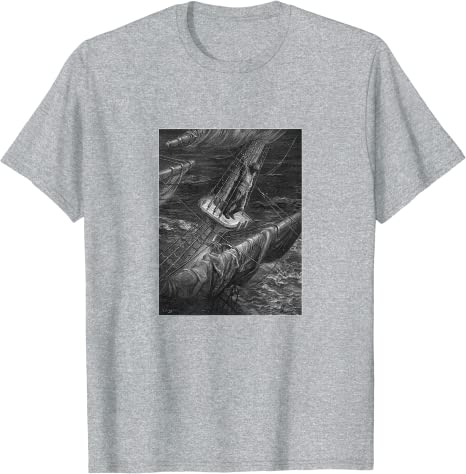 The Rime of the Ancient Mariner “Hellish Thing” Gustave Doré T-Shirt Athletic Grey