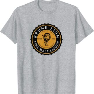 Retro Krunk Lion Fine Malt Liquor “Brewed with Napalm” T-Shirt Athletic Grey