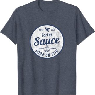 Retro Tartar Sauce Since 1975 “Good On Fish” Vintage T-Shirt Heather Blue