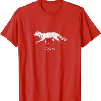 Retro "foxy" Fox Vintage Distressed Design T-Shirt Red