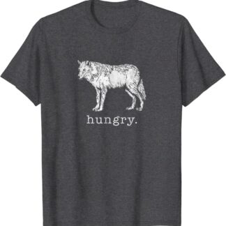 Retro Hungry Wolf Distressed Design by Turbo Volcano T-Shirt Dark Heather