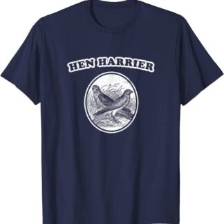Retro Hen Harrier: Vintage Bird of Prey T-Shirt Navy