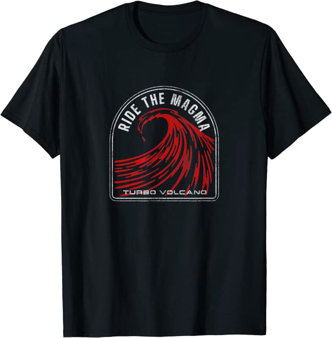 Turbo Volcano “Ride the Magma” Vintage Beach T-Shirt Black