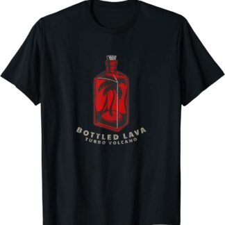 Turbo Volcano “Bottled Lava” Retro Tropical Design T-Shirt Black