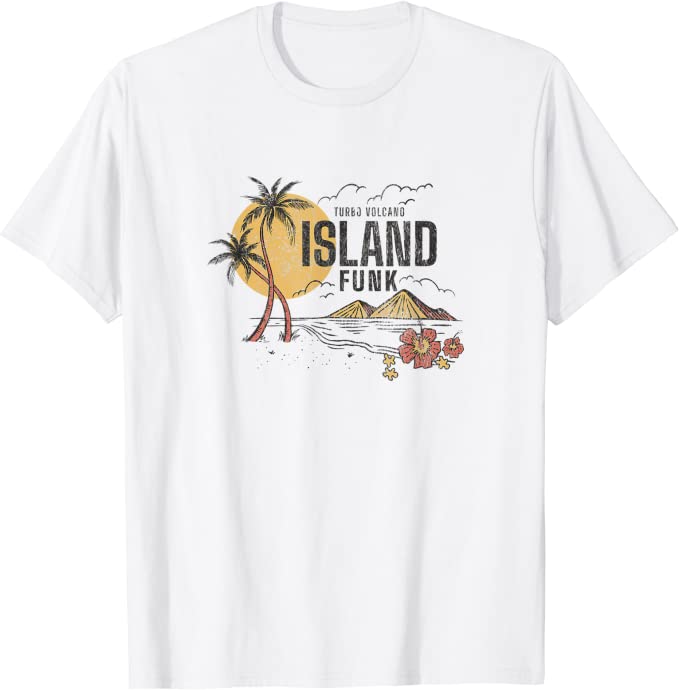 Turbo Volcano “Island Funk Palm Trees” Vintage Beach T-Shirt White