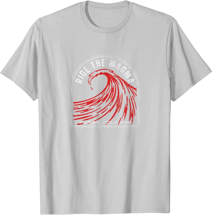 Turbo Volcano “Ride the Magma” Vintage Beach T-Shirt Silver