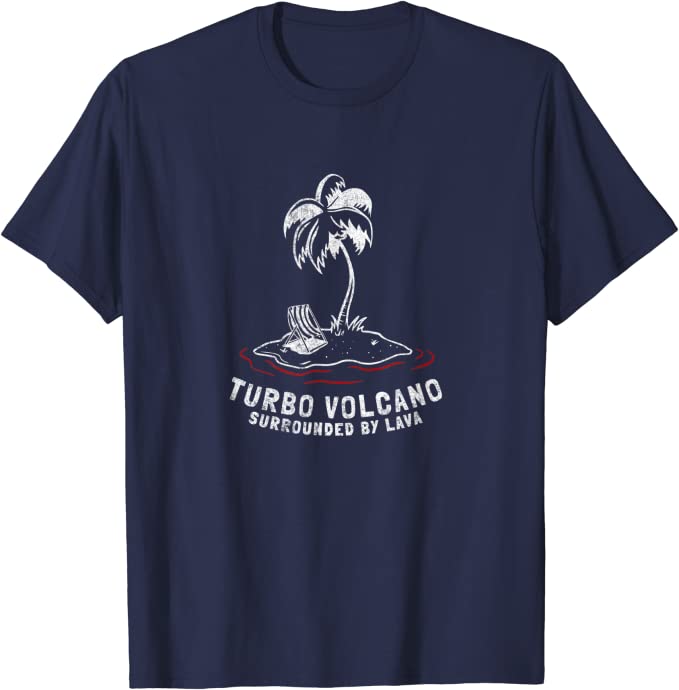 Turbo Volcano “Surrounded by Lava” Vintage Beach T-Shirt Navy