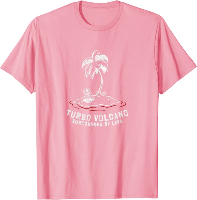 Turbo Volcano “Surrounded by Lava” Vintage Beach T-Shirt Pink