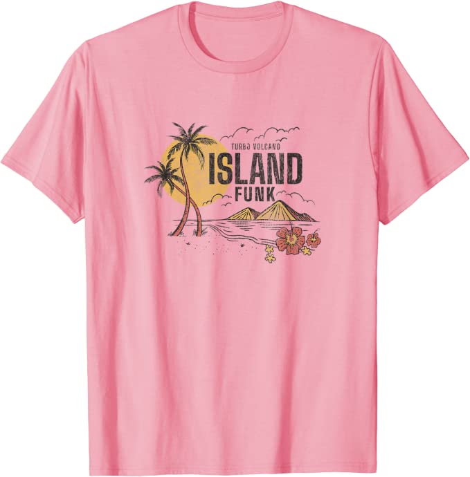 Turbo Volcano “Island Funk Palm Trees” Vintage Beach T-Shirt Pink