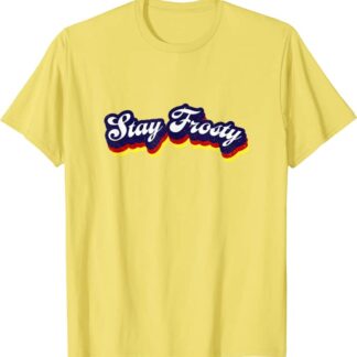 Retro “Stay Frosty” 1980s Design by Turbo Volcano T-Shirt Yellow