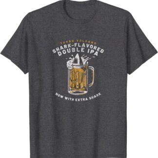 Retro Shark-Flavored Double IPA Beer Design by Turbo Volcano T-Shirt Dark Heather