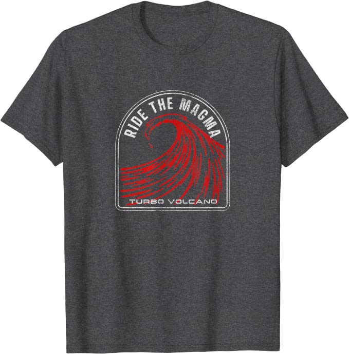 Turbo Volcano “Ride the Magma” Vintage Beach T-Shirt Dark Heather