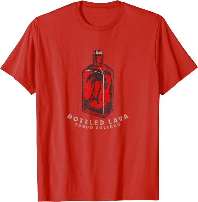 Turbo Volcano “Bottled Lava” Retro Tropical Design T-Shirt Red