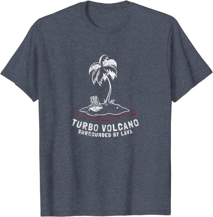 Turbo Volcano “Surrounded by Lava” Vintage Beach T-Shirt Heather Blue
