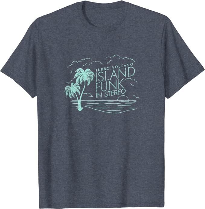 Turbo Volcano “Island Funk in Stereo” Vintage Beach T-Shirt Heather Blue