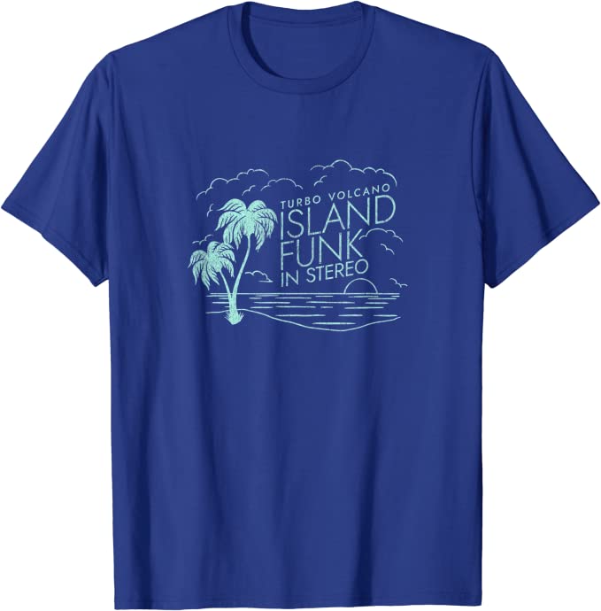 Turbo Volcano “Island Funk in Stereo” Vintage Beach T-Shirt Blue