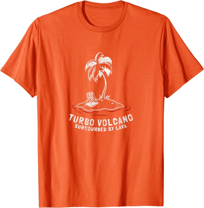 Turbo Volcano “Surrounded by Lava” Vintage Beach T-Shirt Orange