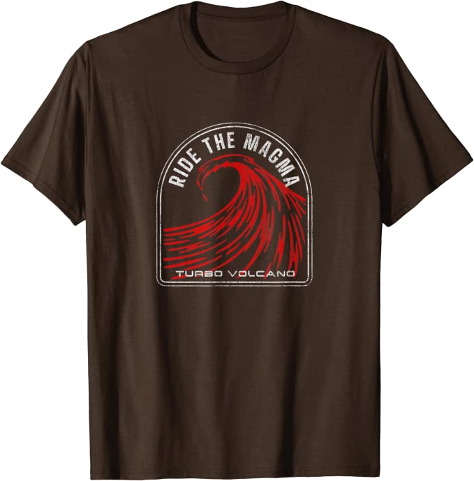 Turbo Volcano “Ride the Magma” Vintage Beach T-Shirt Brown