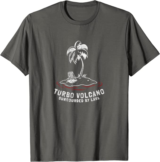 Turbo Volcano “Surrounded by Lava” Vintage Beach T-Shirt Asphalt
