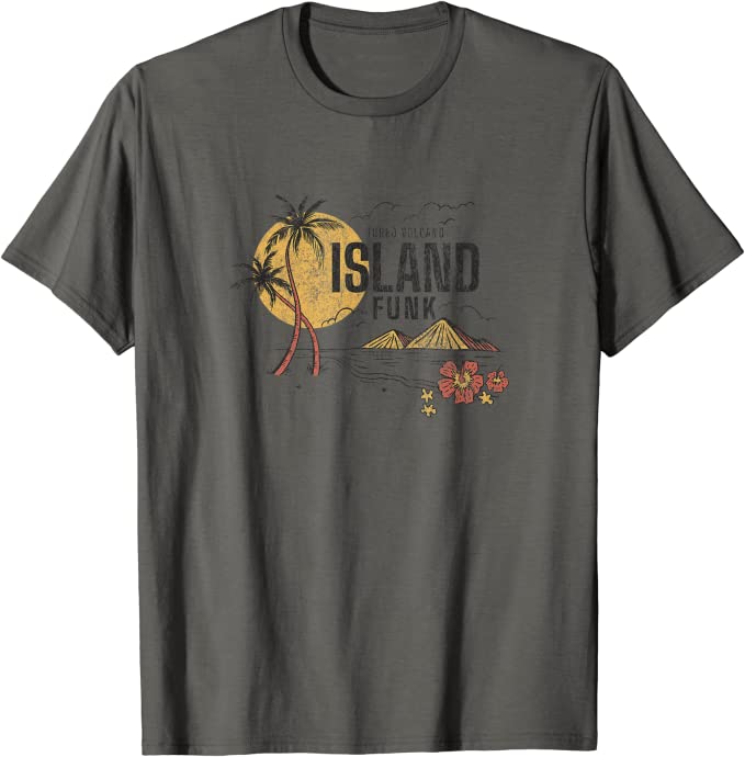 Turbo Volcano “Island Funk Palm Trees” Vintage Beach T-Shirt Asphalt
