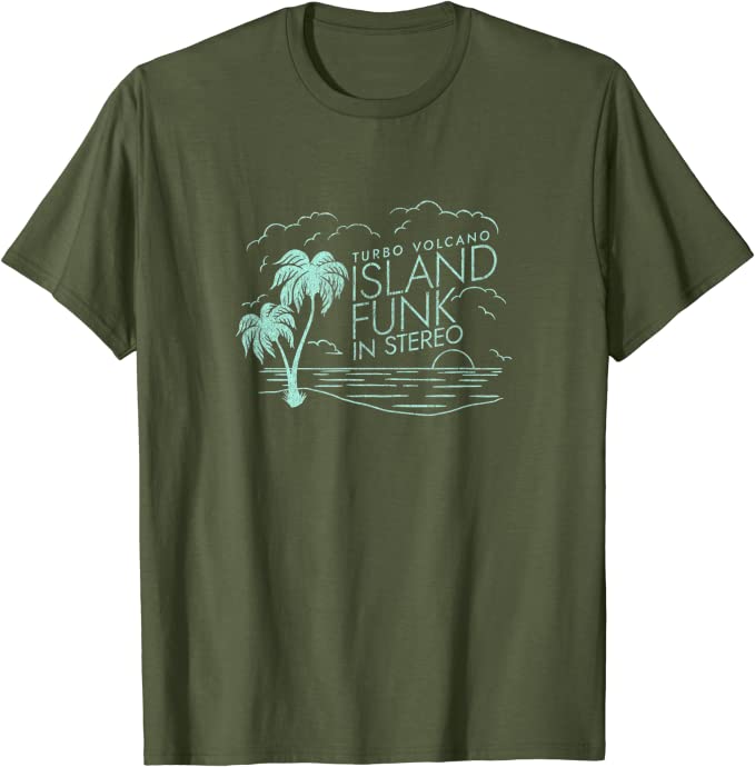 Turbo Volcano “Island Funk in Stereo” Vintage Beach T-Shirt Olive