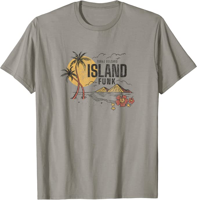 Turbo Volcano “Island Funk Palm Trees” Vintage Beach T-Shirt Slate