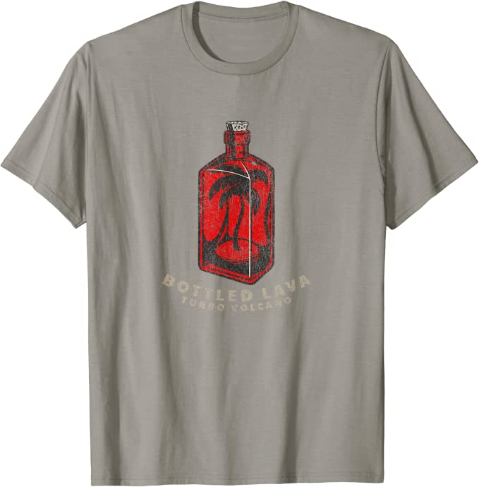 Turbo Volcano “Bottled Lava” Retro Tropical Design T-Shirt Slate