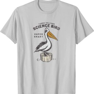 Retro Science Bird “Super Smart” by Turbo Volcano T-Shirt Silver