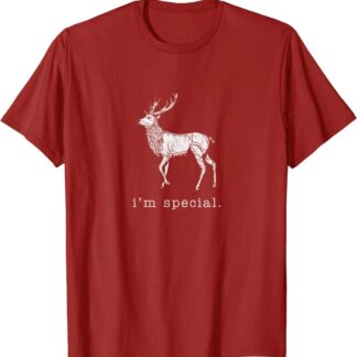 Retro "I’m Special" Deer Vintage Distressed Animal Design T-Shirt Cranberry