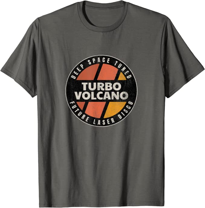 Retro Turbo Volcano “Space Tuned Future Laser Disco” 1980s T-Shirt Asphalt