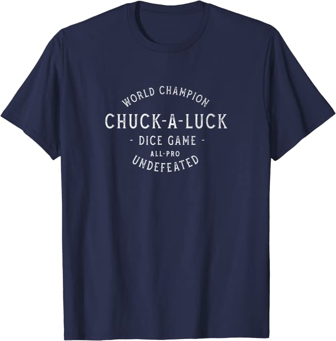 Retro World Champion Chuck-A-Luck Dice Game T-Shirt Navy