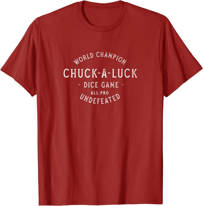 Retro World Champion Chuck-A-Luck Dice Game T-Shirt Cranberry