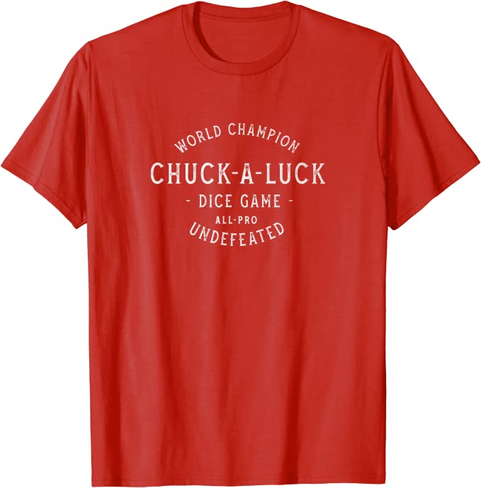 Retro World Champion Chuck-A-Luck Dice Game T-Shirt Red