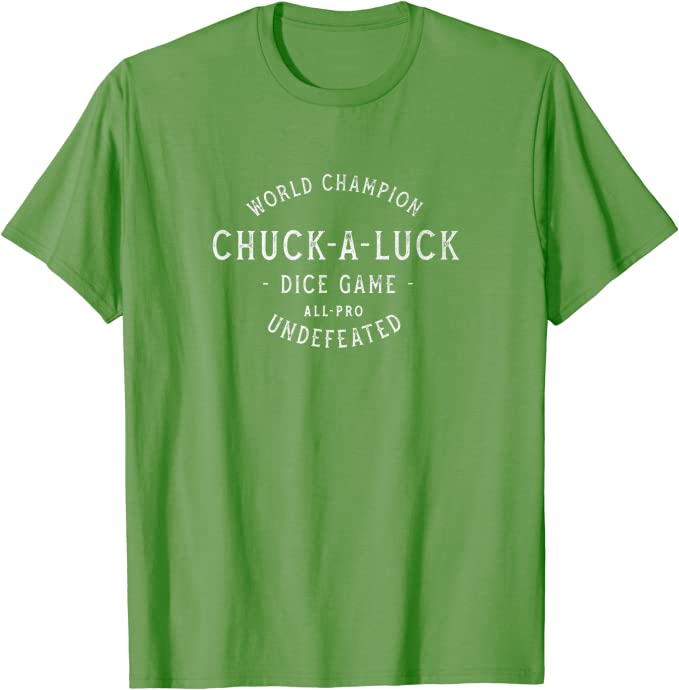 Retro World Champion Chuck-A-Luck Dice Game T-Shirt Grass