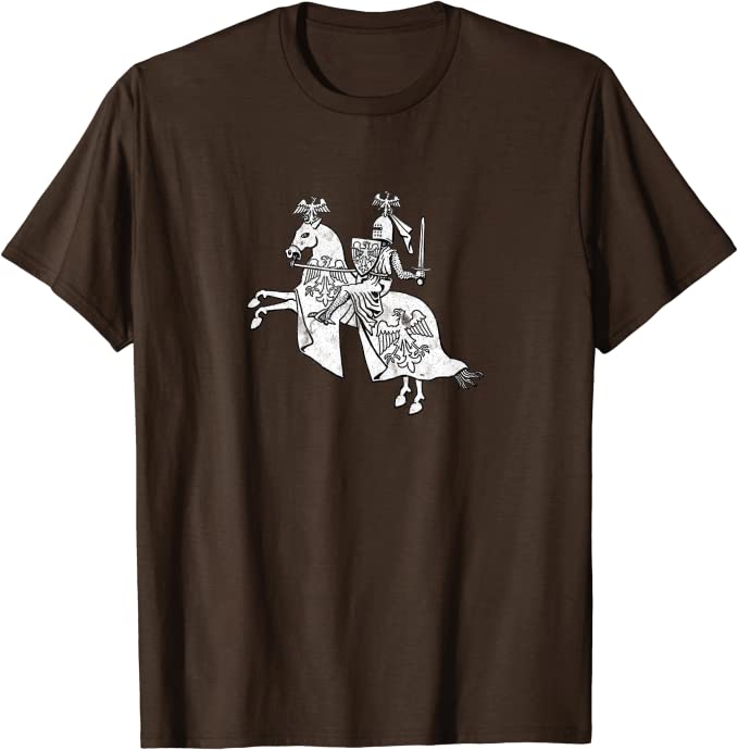 Retro Knight in Shining Armor Vintage Hero T-Shirt Brown
