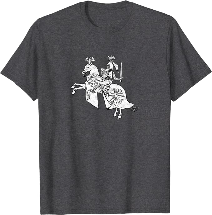 Retro Knight in Shining Armor Vintage Hero T-Shirt Dark Heather