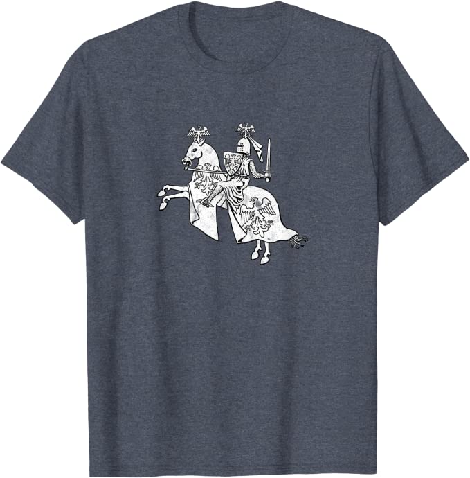 Retro Knight in Shining Armor Vintage Hero T-Shirt Heather Blue