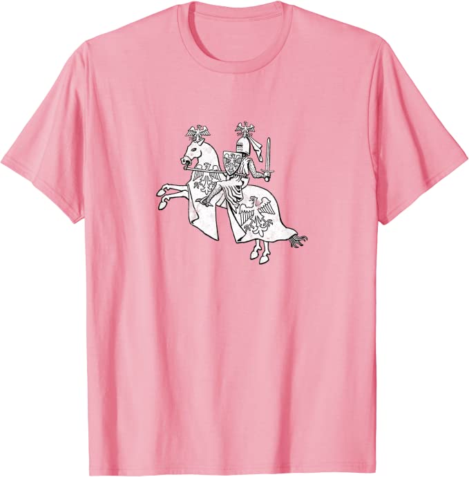 Retro Knight in Shining Armor Vintage Hero T-Shirt Pink