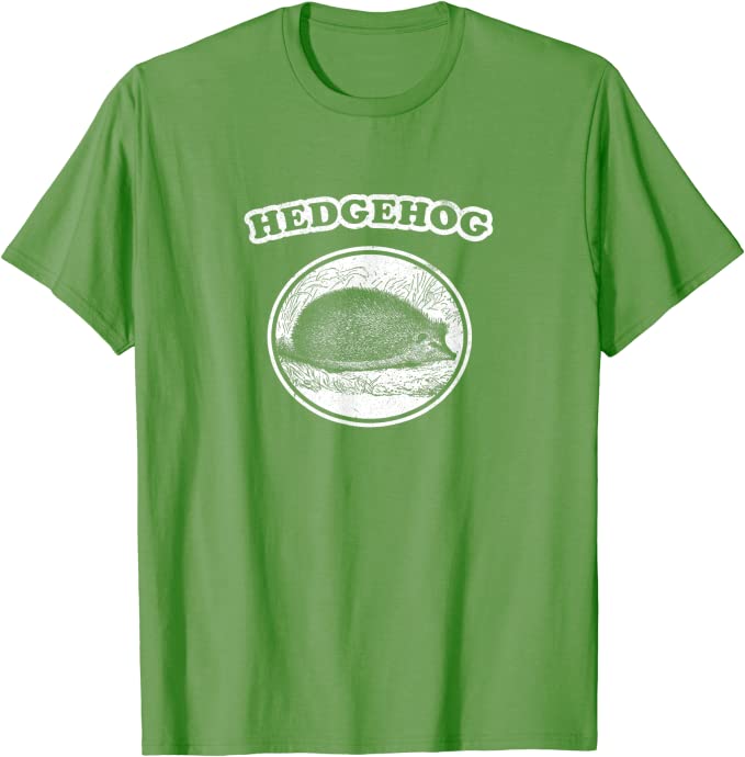 Retro Hedgehog: Vintage Animal T-Shirt Grass