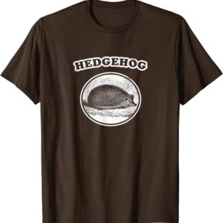 Retro Hedgehog: Vintage Animal T-Shirt Brown
