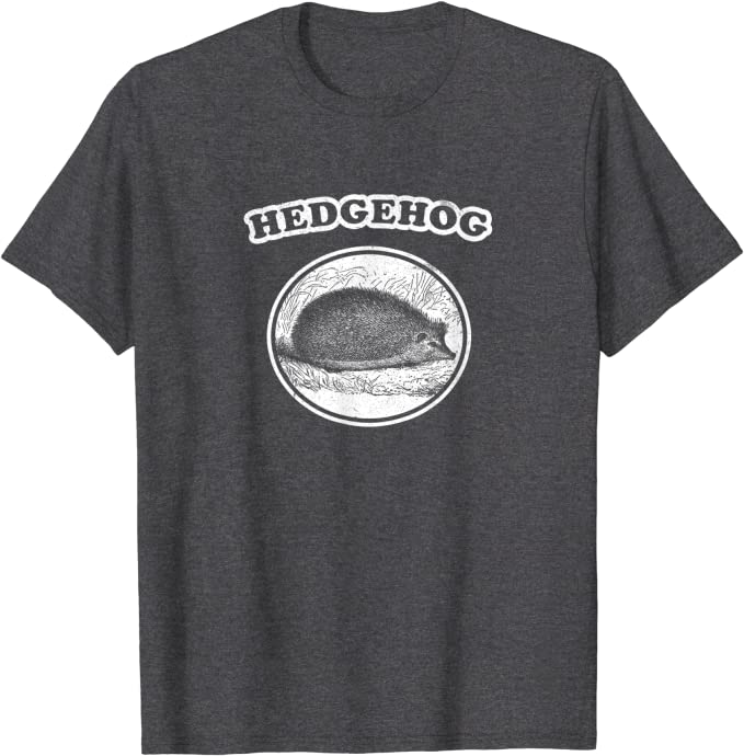 Retro Hedgehog: Vintage Animal T-Shirt Dark Heather