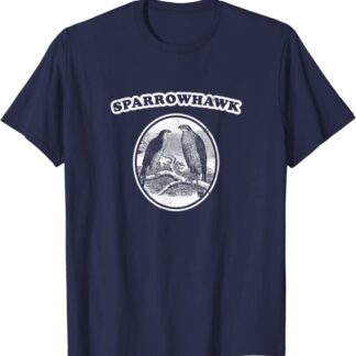 Retro Sparrowhawk: Vintage Birding T-Shirt Navy