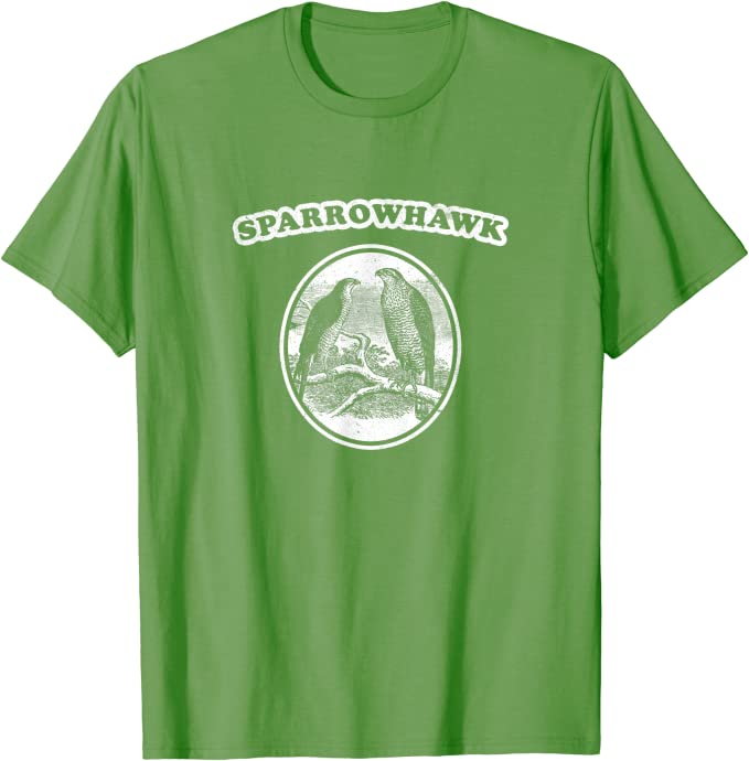Retro Sparrowhawk: Vintage Birding T-Shirt Grass