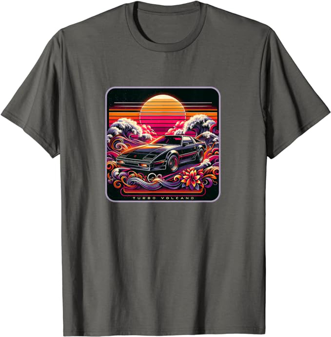 Retro 1980s Beach Design with Rad 80s Sports Car T-Shirt Asphalt