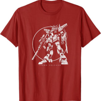 Retro 1980s Anime Mecha Distressed Future Robot Design T-Shirt Cranberry