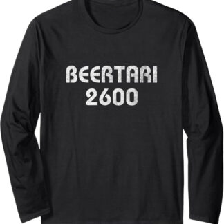 Beertari 2600 Retro Video Game Design Long Sleeve T-Shirt Black