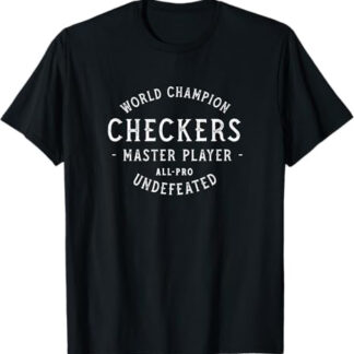 Retro World Champion Checkers Player T-Shirt Black