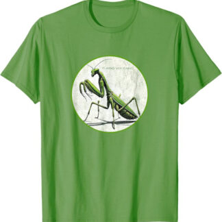 Colorful Retro Praying Mantis Insect Vintage Design T-Shirt Grass