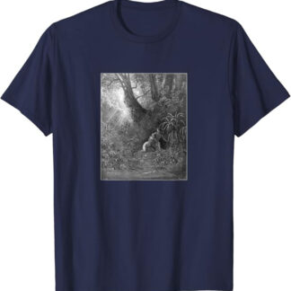 Paradise Lost "The Thickest Trees" Gustave Doré Art T-Shirt Navy